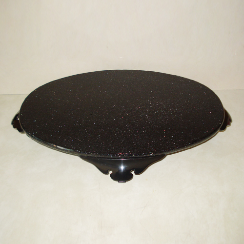 輪島塗 涛華堂 八井珠蔵 小判形 卓 螺鈿 貝梨地 木製 花台【MA804