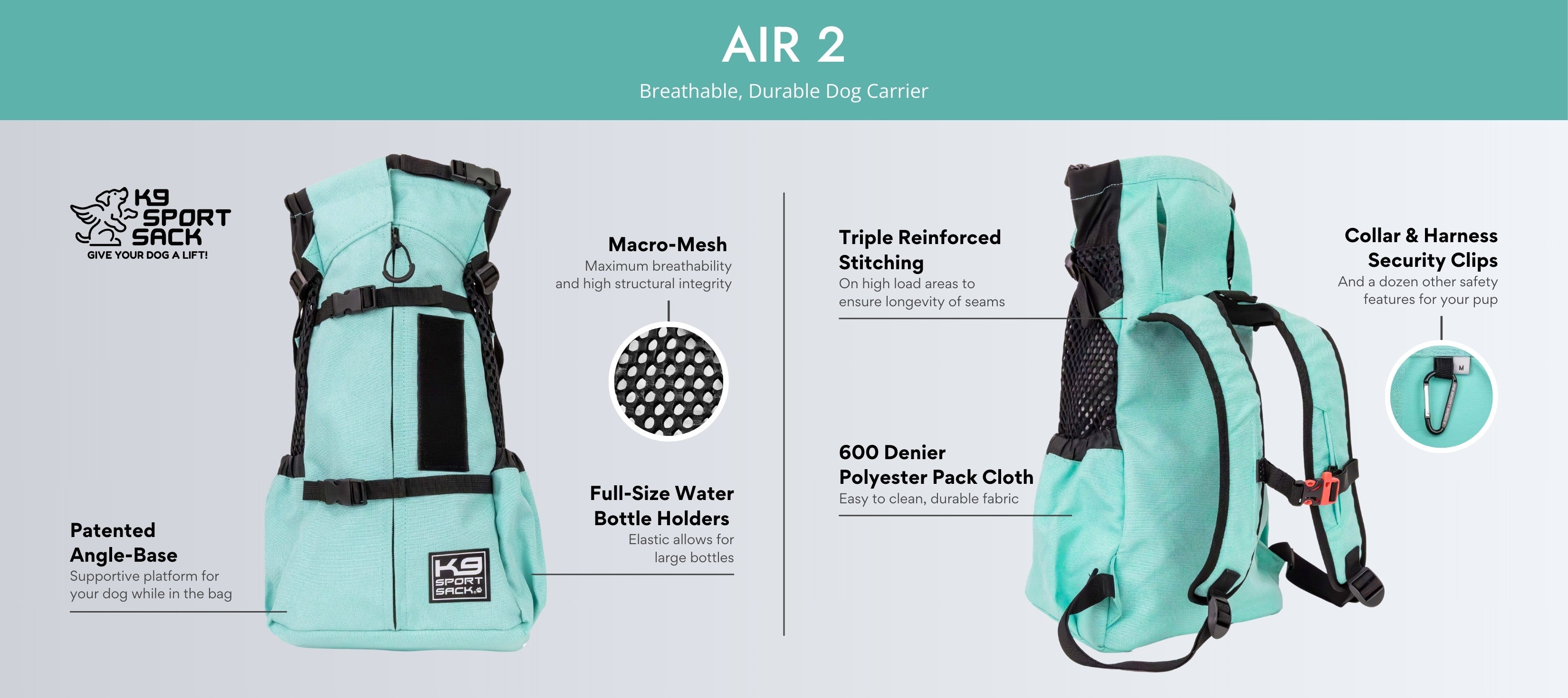 Air 2 | The Original Backpack Dog Carrier – K9 Sport Sack