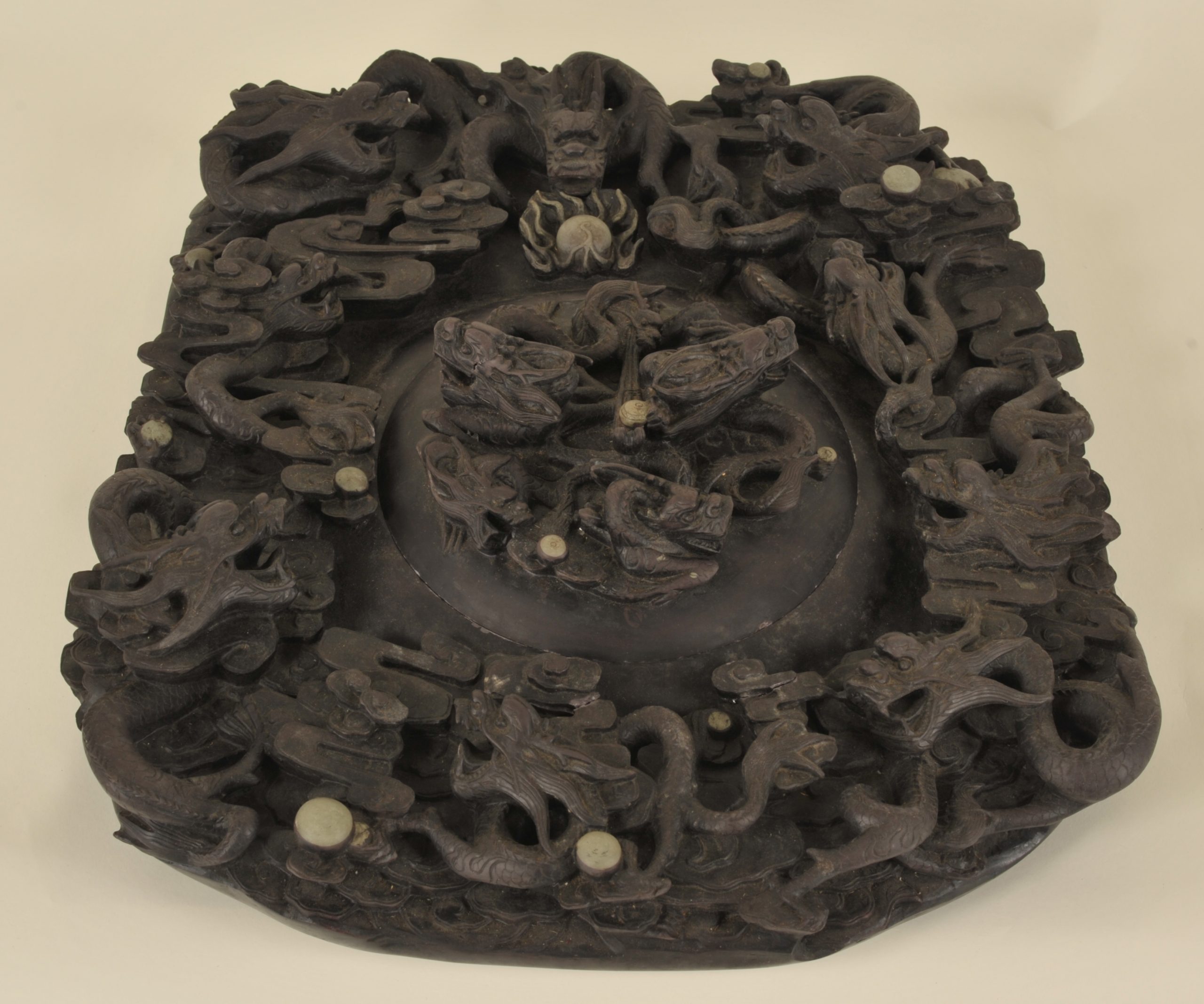 最上 端渓鳳凰硯 骨董品 中国四大名硯 中国端渓太史硯 翡翠斑 【