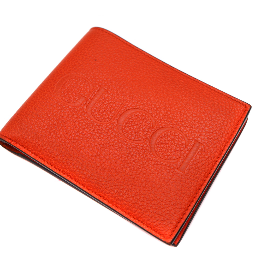 7万新品◇GUCCI グッチ オレンジ二つ折り財布