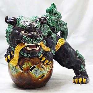 九谷焼 古九谷 時代九谷 陶芸 玉乗獅子 彩色陶磁 唐獅子 陶器 陶製