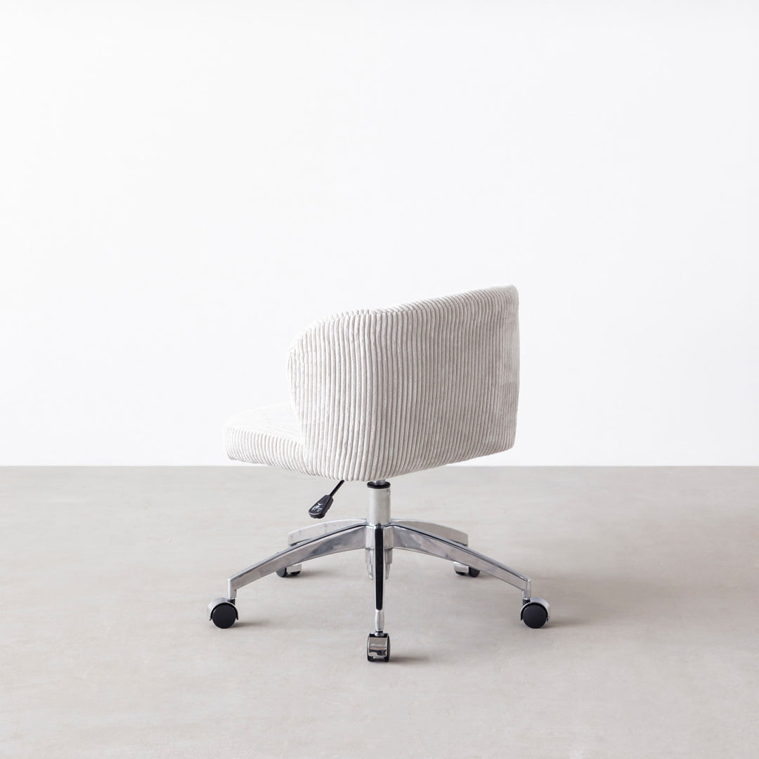 Modern - Fabric 丸みのある ベロア調 デスクチェア – KANADEMONO