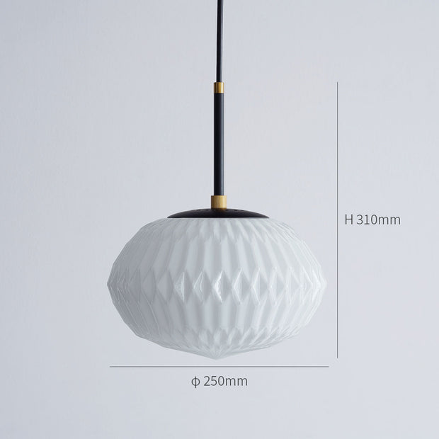 Oval × Geometric 紙細工のような ガラス ペンダントライト – KANADEMONO