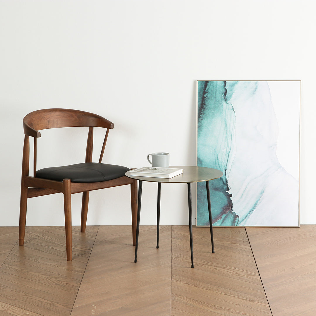 Round Olive Steel Side Table – KANADEMONO