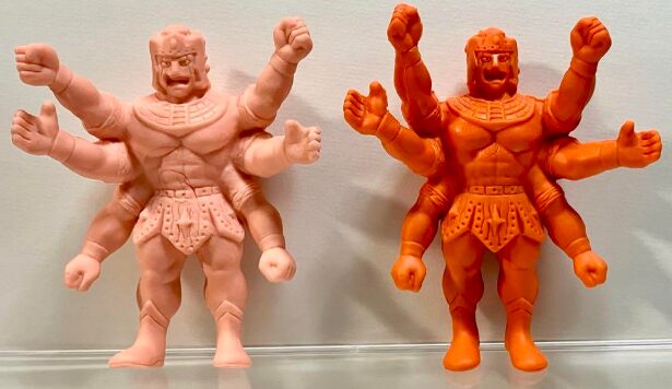 当時モノ】キン肉マン 消しゴム アシュラマン 2色 セット 珍色