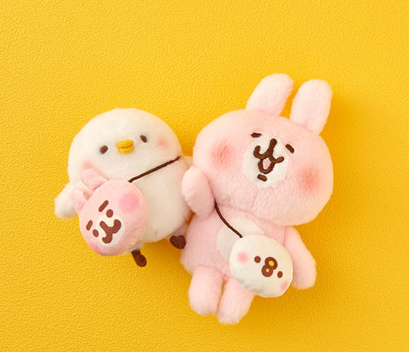 ゆるっとストアに肩掛けポシェットのピスケとうさぎのぬいぐるみが登場