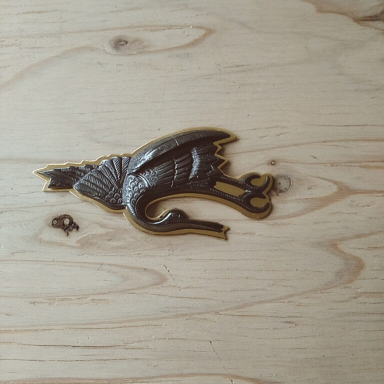 アンティーク金具 和金物 飾り鋲 釘隠し 飾り釘 舞鶴 金敷座付 105mm