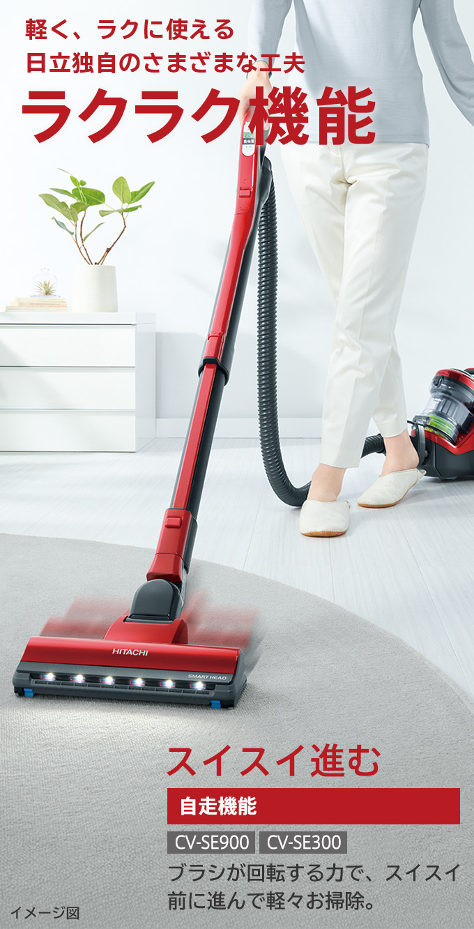 特長：ラクラク機能・豊富な付属品 ： クリーナー ： 日立の家電品