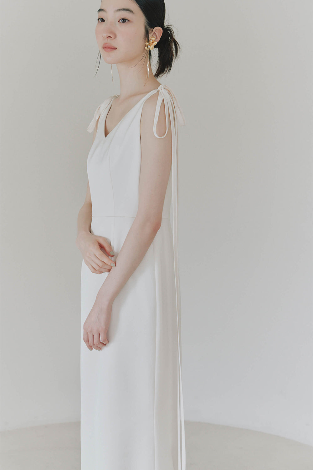 kaene公式オンラインストア サテンリボンドレス / 100855 ホワイト
