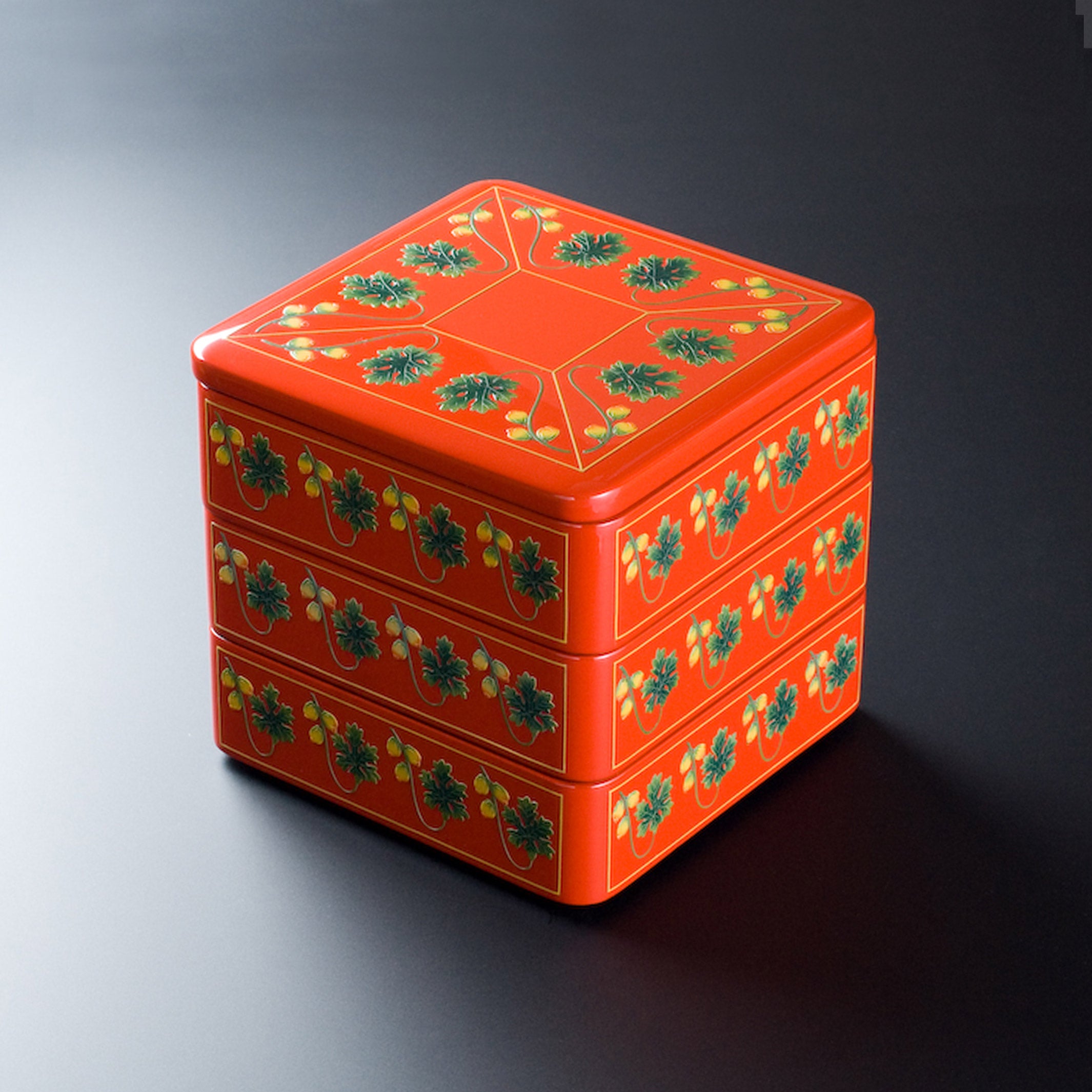 骨董品寿雲刀漆器茶櫃 角丸四角箱