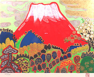 iΦ真作箱崎正秋 山湖 共シール 絵画 日本画 10号 肉筆 美術