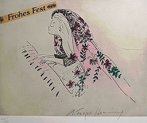 フジ子・ヘミング「結婚式・オルガン弾きの少女」銅版画 2008年