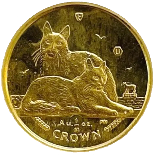 マン島キャット1/5オンス 1993 マン島 1/5クラウン猫金貨 1/5オンス