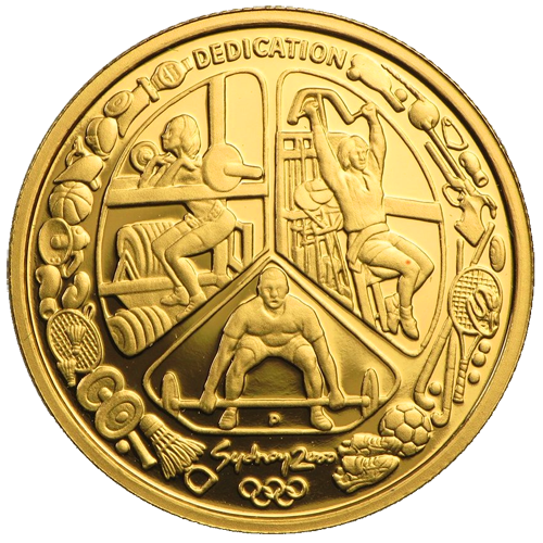 フランス1874年 ヘラクレス5フラン大型銀貨 + シドニーオリンピック