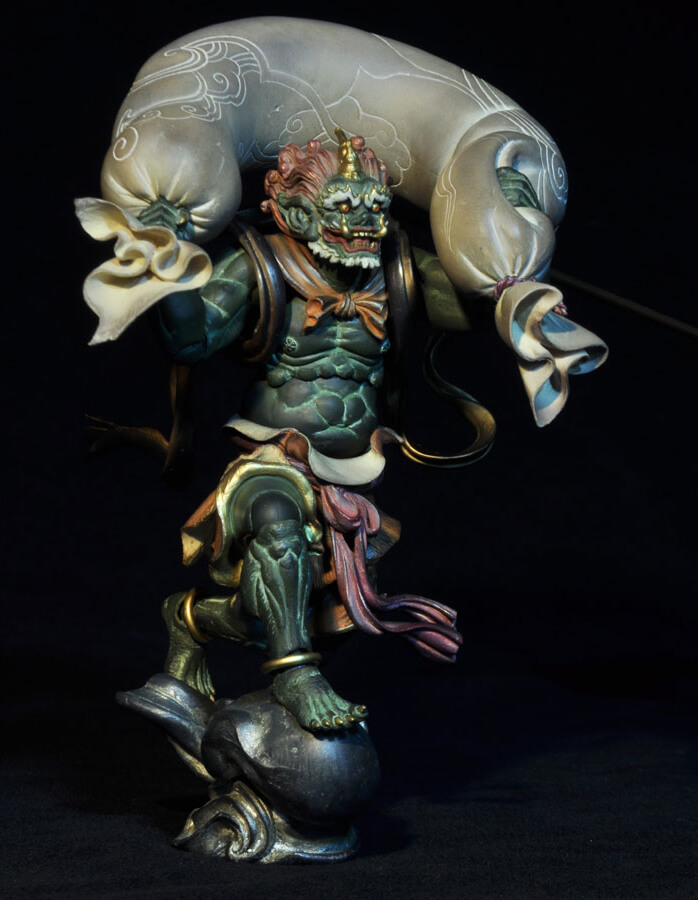 タケヤ式自在置物 風神 復刻彩色【緑】｜KTプロジェクト｜海洋堂