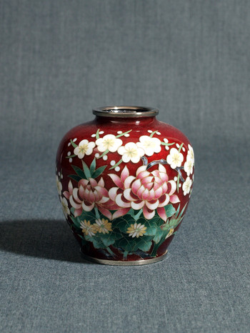 3寸玉形 赤透 四君子 花瓶 | 製品 | 加藤七宝製作所ウェブサイト