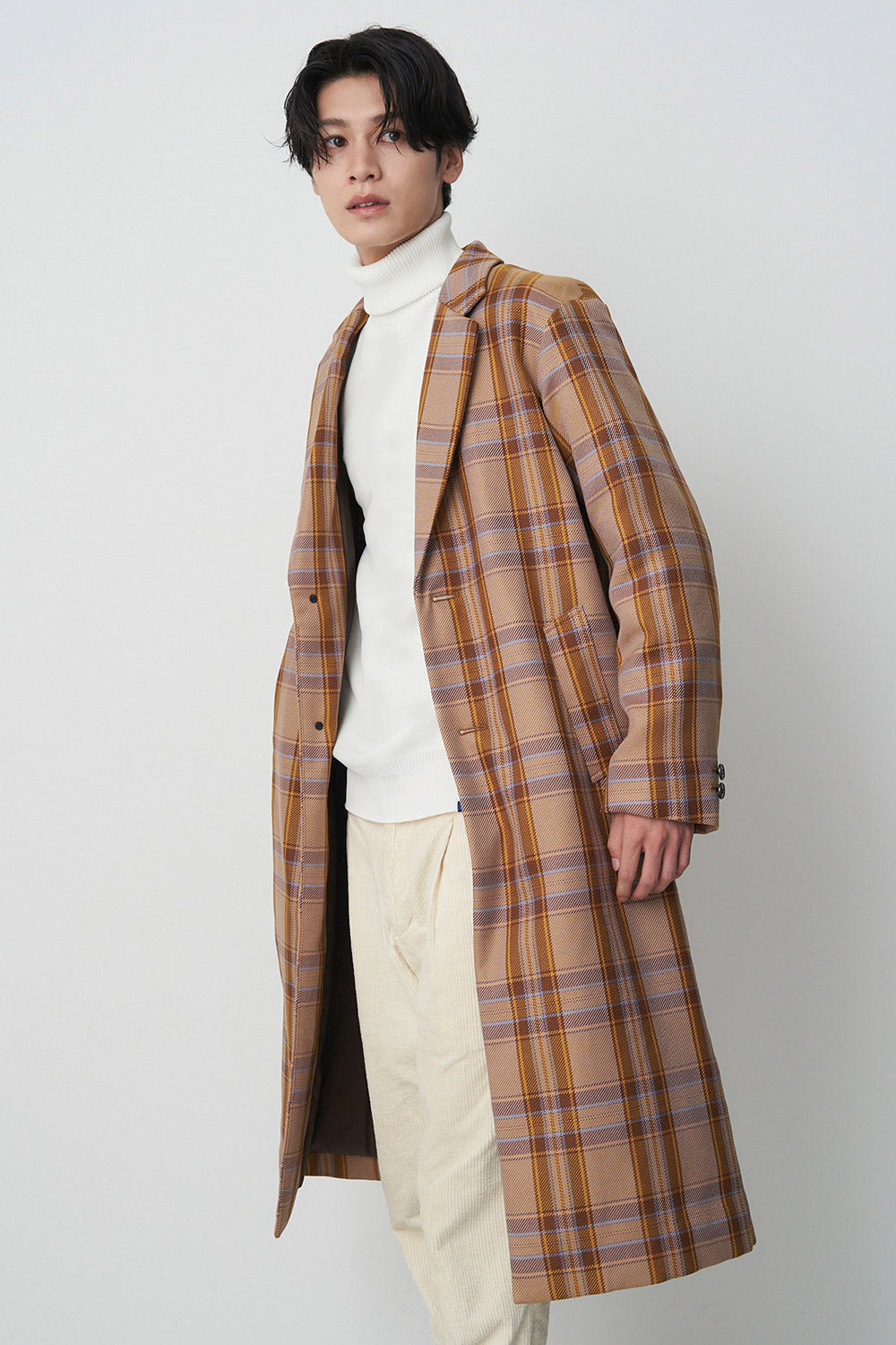 チェックチェスターコート-Unisex
