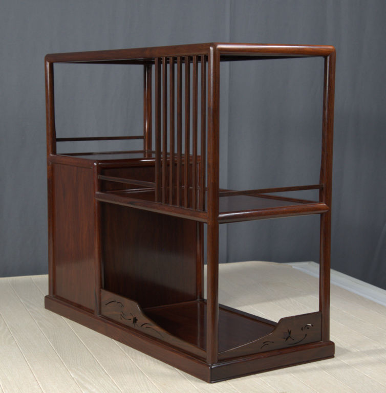 飾り棚: 紫檀 大阪唐木指物 若畑作 片開き 2尺棚 no.3506 / 唐木家具OSAKA