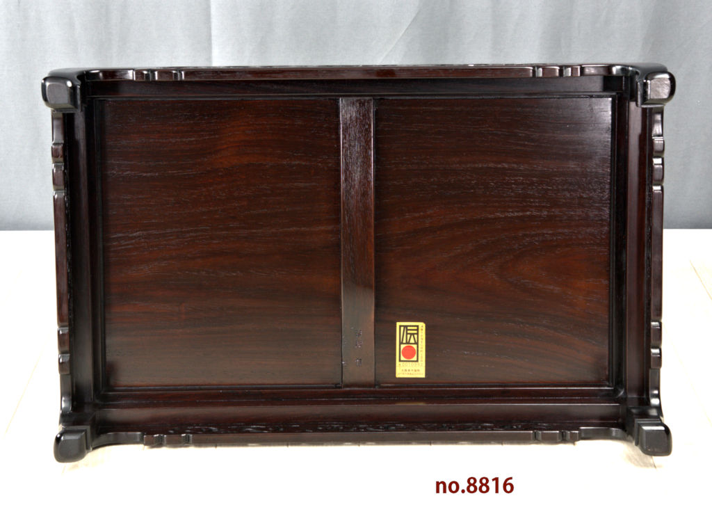 花台: 紫檀 吉勝作 幕彫り 1.8尺 平台 大阪唐木指物 no.8816 / 唐木