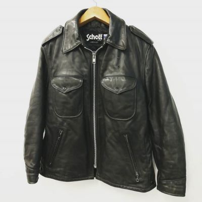 犯罪防止のため製造中止の【Schott602】LEATHER POLICEMAN JACKET 80s