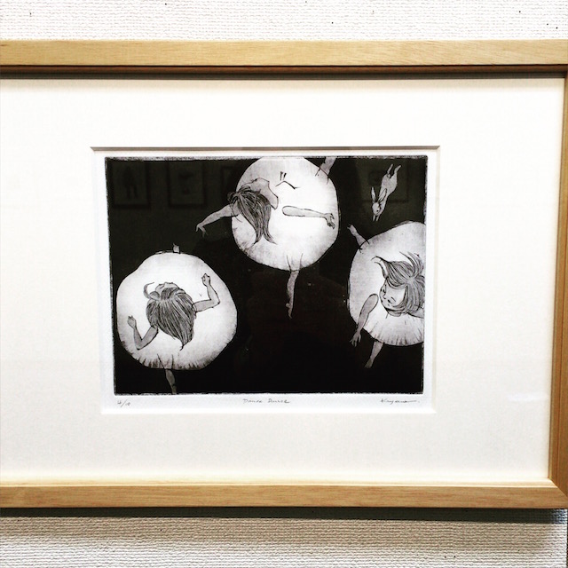 特価◯絵画 カラ―銅版画 額装品 ミモザの銅版画作品 額装 | ドイツ