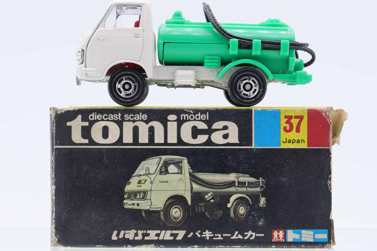 トミカ いすゞ エルフ バキュームカー 白 緑 No.37 黒箱 トミカ いすゞ