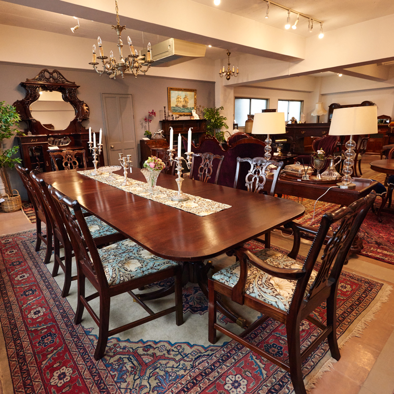 5/5】イギリスアンティークダイニングチェア(1脚分)テーブル＆椅子3脚