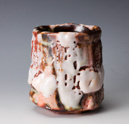 林正太郎造 鼠志野 花入れ 林正太郎造 鼠志野 花入れ 林正太郎 志野花