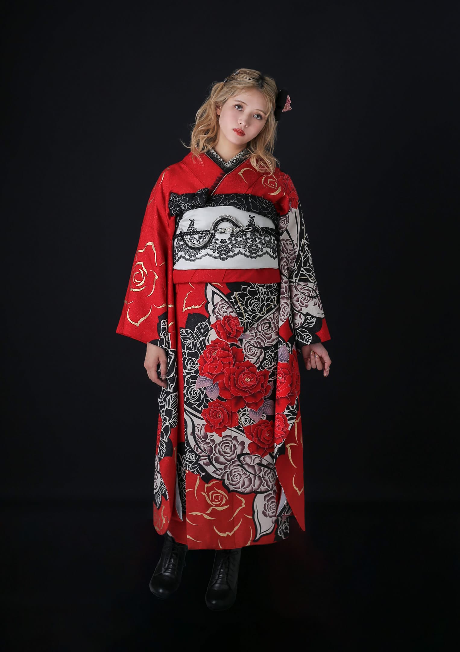 振袖ネットレンタル：ゴシック】赤と蝶/C-054 – kimono-hearts-onlinestore