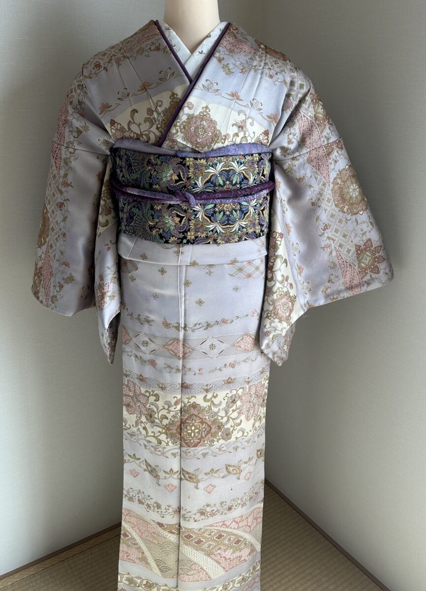 花美人着物□中国三大刺繍 スワトウ刺繍 汕頭刺繍 訪問着 城下町風景