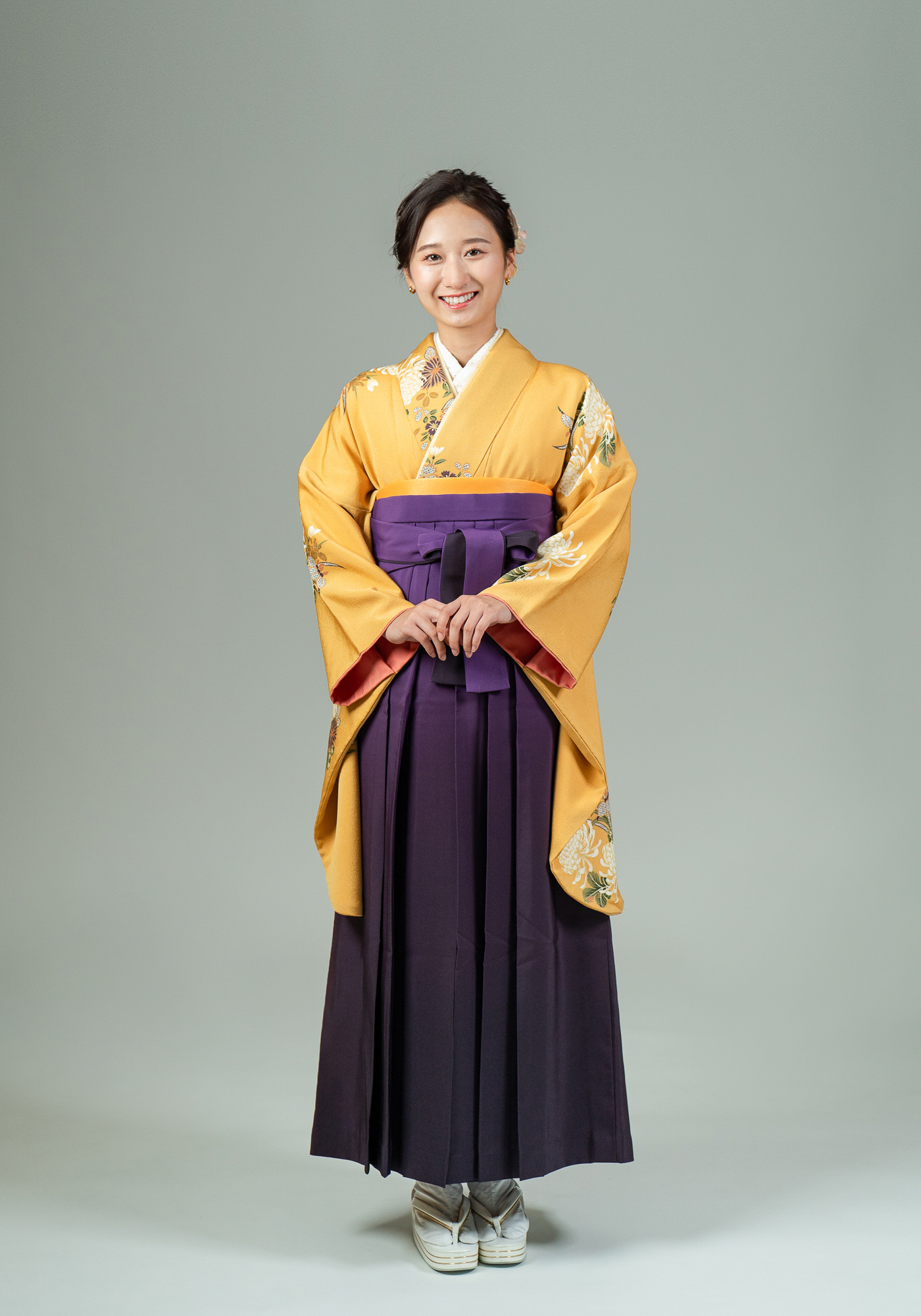 高級卒業式袴レンタル】2-18 卒業式の袴レンタル・正絹二尺袖着物