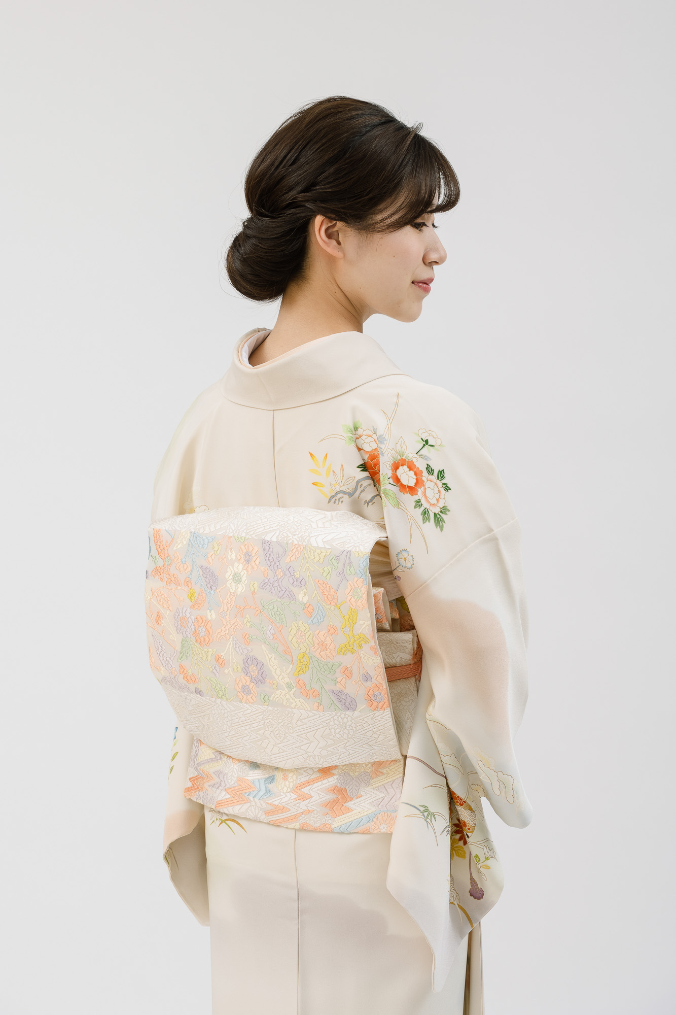 逸品の京友禅・訪問着レンタル】菱健謹製 文箱 四季の花 ぼかし MS