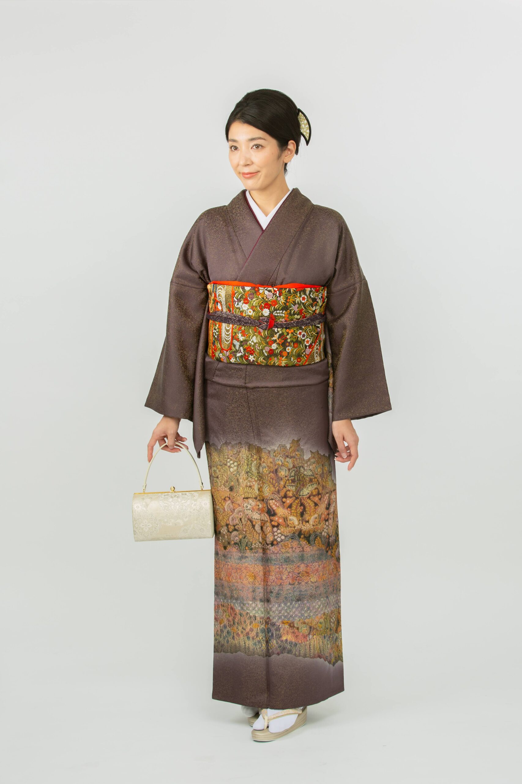 辻ヶ花訪問着 華やか 辻が花) 訪問着 紫色 金箔