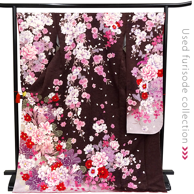 振袖 成人式 USED 正絹 仕立て上がりAランク No,out-0014