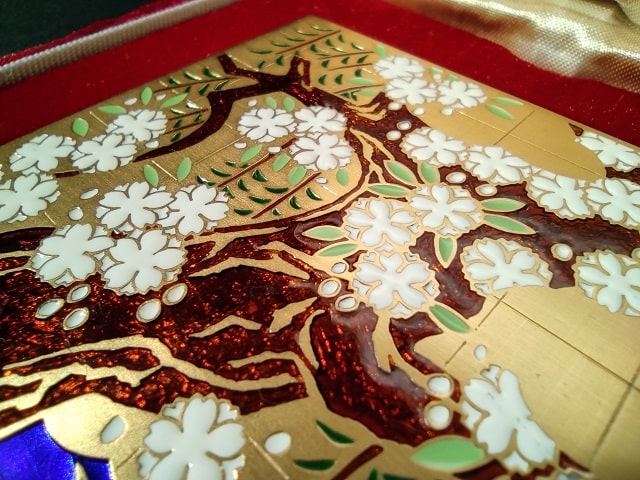 希少】久蔵桜 七宝入り銀章牌 純銀製 金メッキ仕様 約253g 造幣局