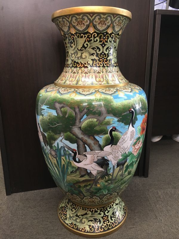 K14 中国美術？ 壺 花瓶 花器 大壺 直径21cm 高さ43cm