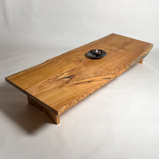 天然木座卓 一枚板 ショップ 曲線脚デザイン【無垢】 天然木座卓一枚板