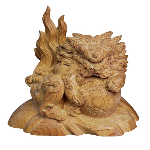 木彫 獅噛】だんじり 魔除け 社寺彫刻 宮彫り 山車 悪疫を噛み砕く