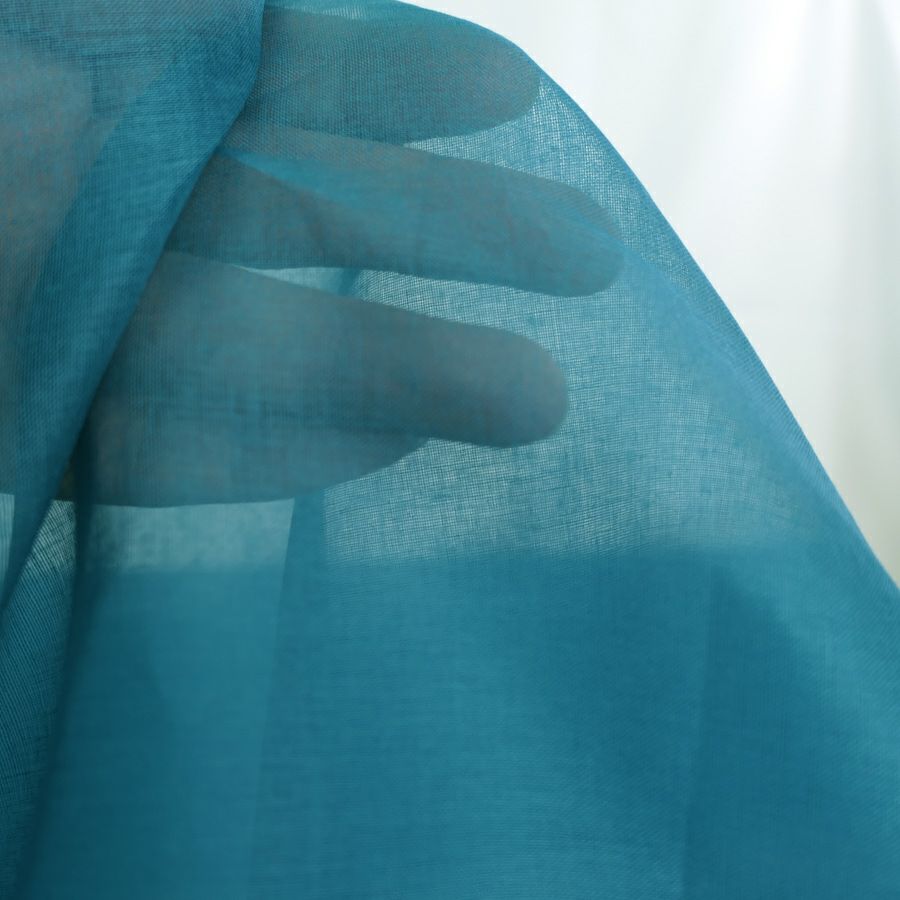 コットンオーガンジー生地・無地(青緑) 10cm単位 切り売り |生地 和柄