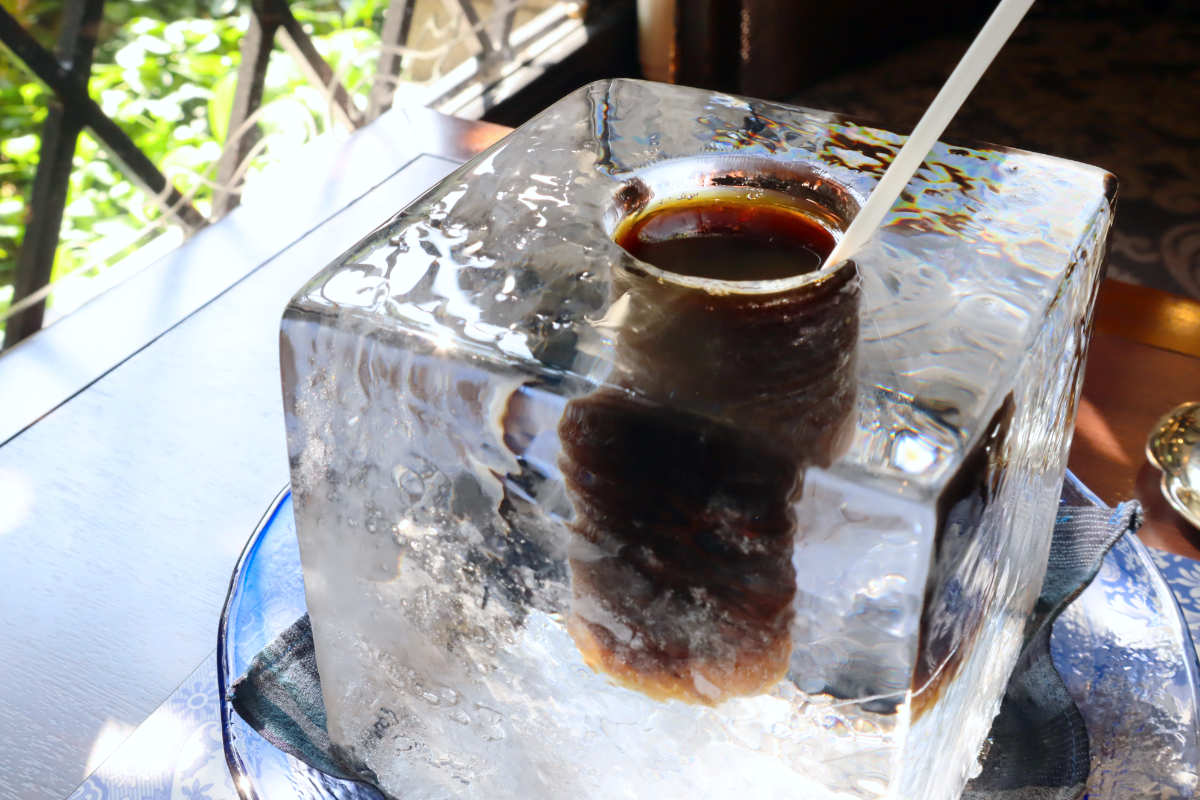 業務用 アンティーク 氷冷式アイスコーヒーサーバー 木樽型 店舗什器