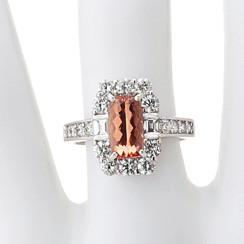 プラチナ インペリアルトパーズ ダイヤモンド リング （IT 1.70ct D