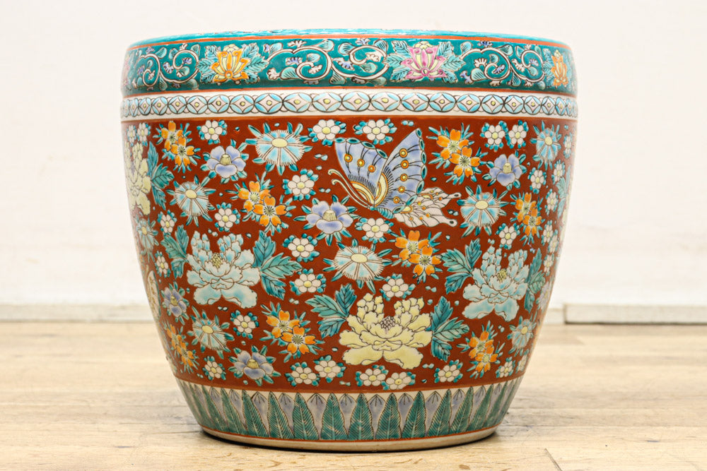 古唐津 絵唐津花鳥大鉢 約直径30cm 時代物 伝世品焼物 ウブ