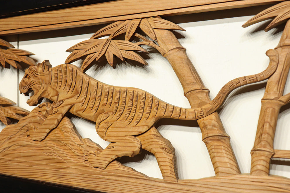 木製虎の彫刻 55cm×14cm 木製虎の彫刻 55cm×14cm 【公式通販】