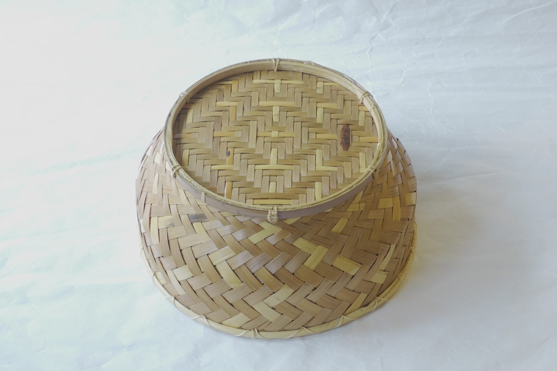 未使用 網代編み 炭斗 比呂行作 竹細工 伝統工芸品 茶道 茶道具 未使用