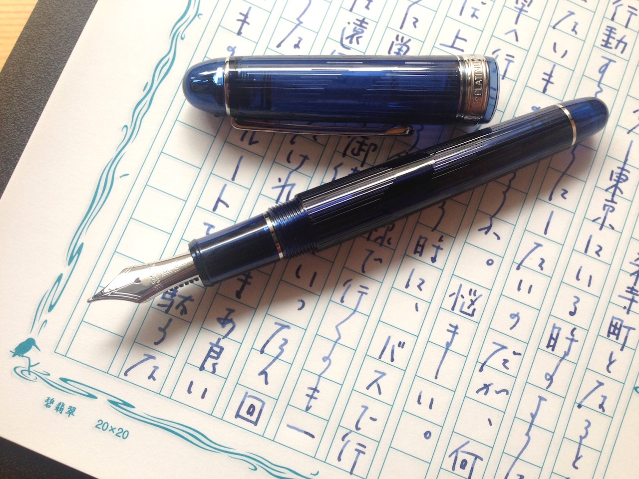 PLATINUM CENTURY #3776 インディゴの街 万年筆 字幅F PLATINUM