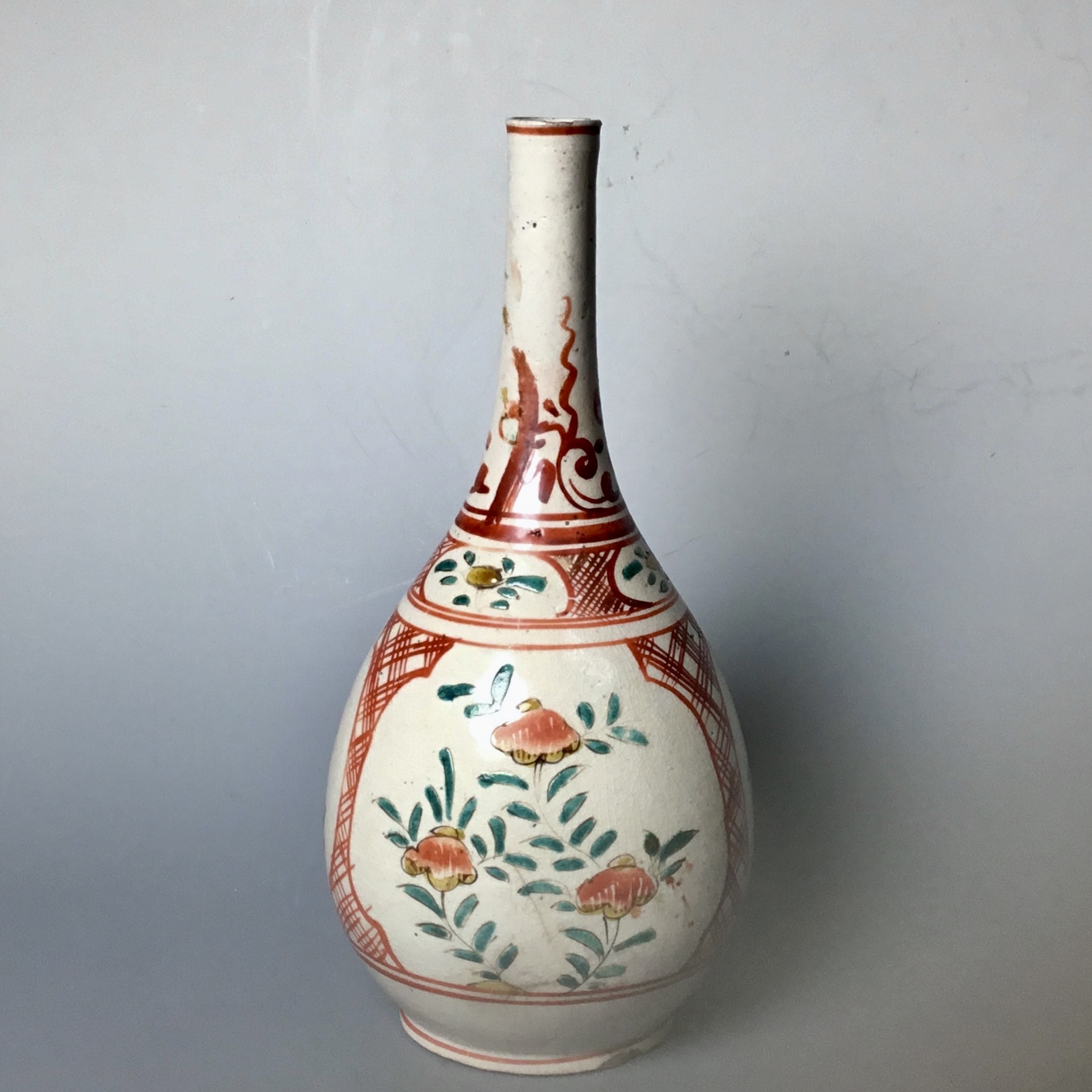 A 古九谷徳利花窓絵鶴首徳利中振 | 古美術萬里