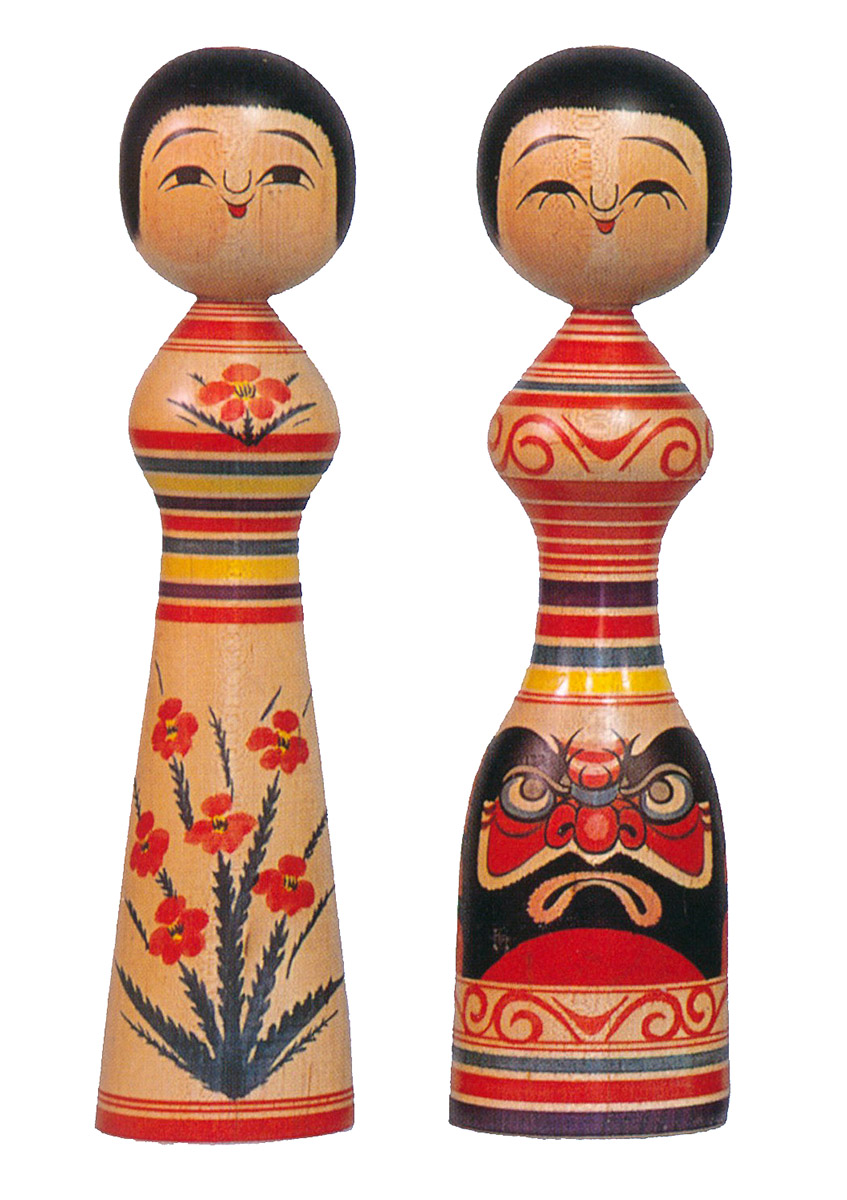 毛利専蔵 伝統こけし4本セット 1980年代前半 津軽系 温湯 昭和レトロ