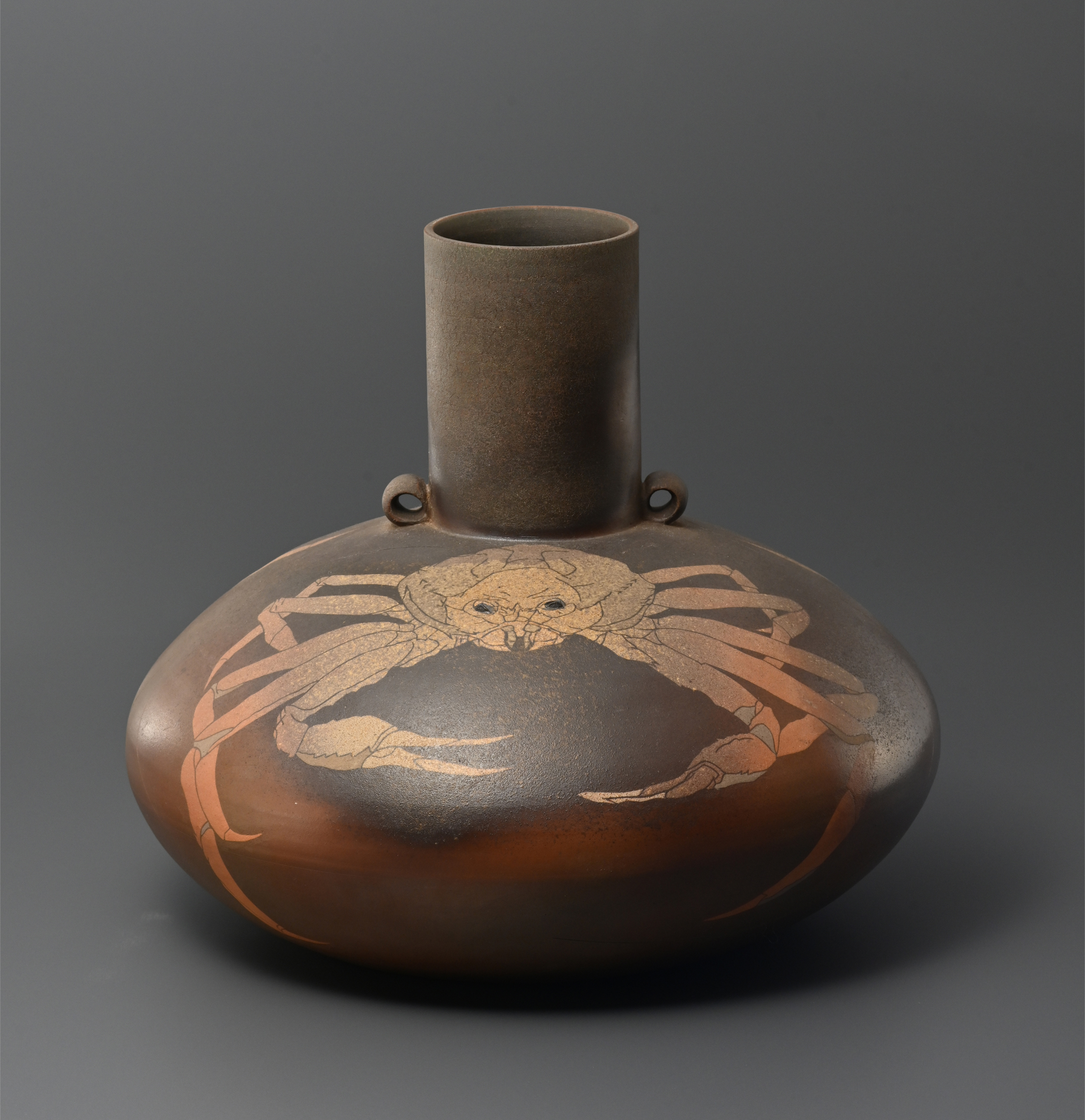 日本芸術院会員 文化勲章受章作家 【今井政之】作 線刻瓢(ひさご) 花瓶