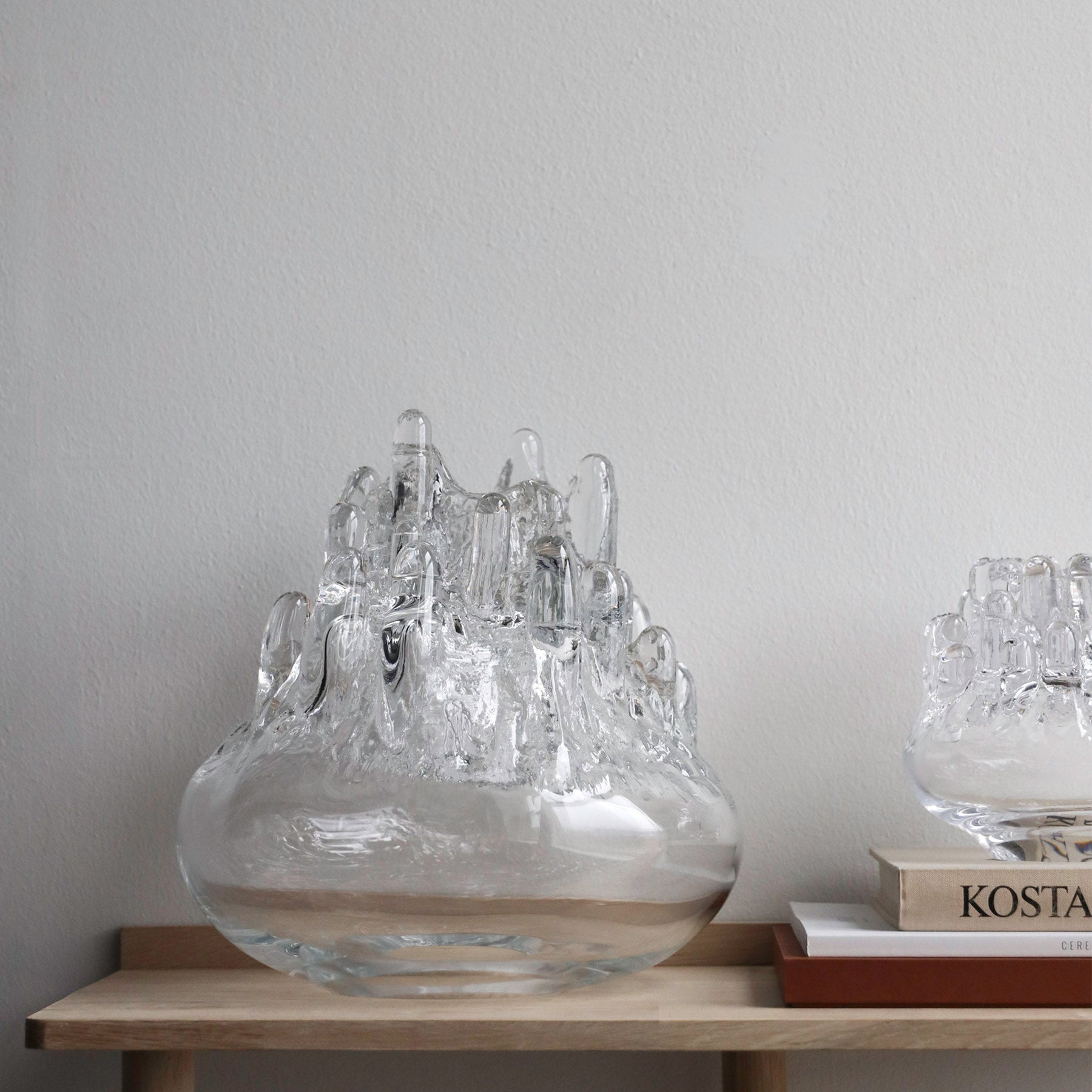 Kosta Boda Polar Clear Crystal Glass Candle Holder Decor Large