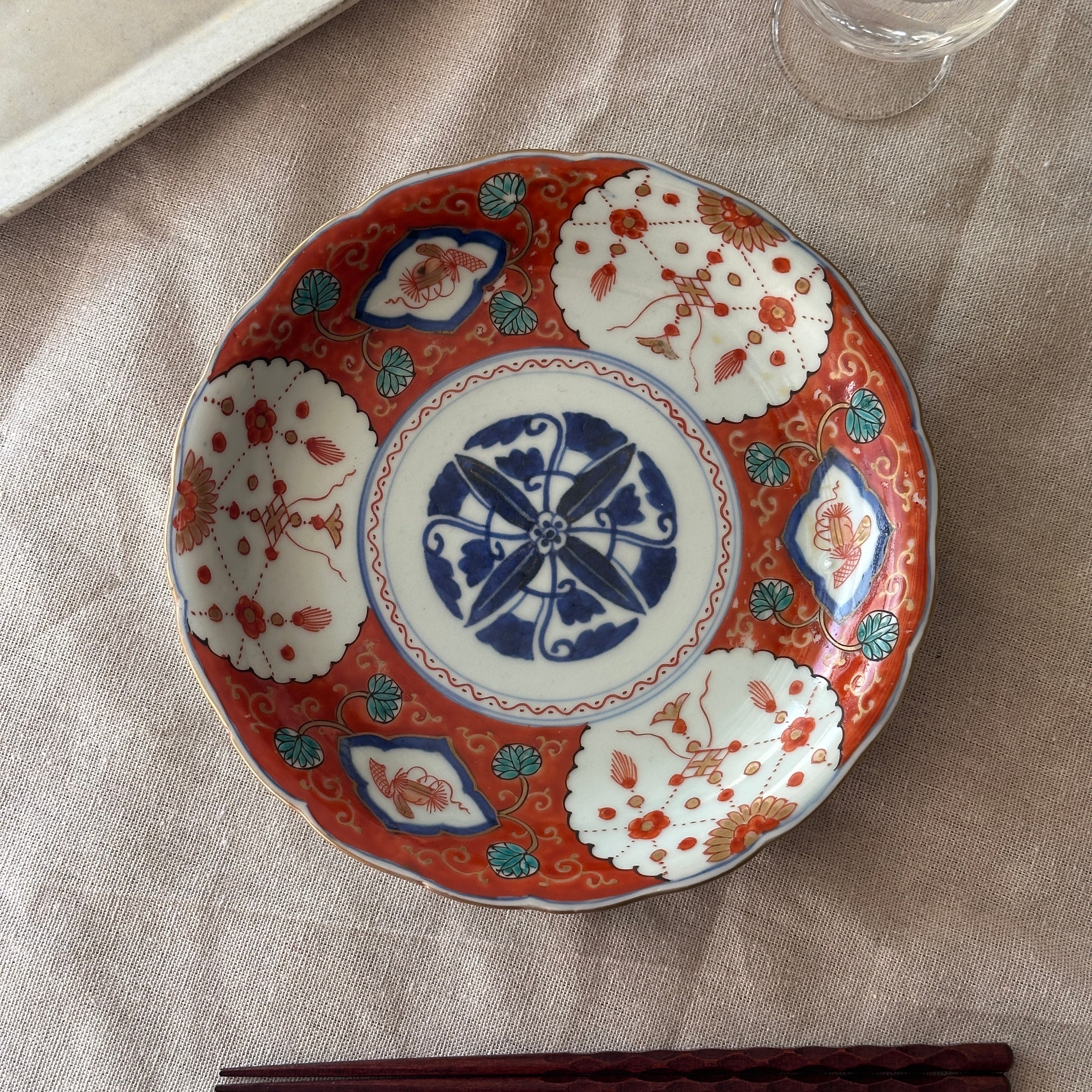 古伊万里 染付 船 五寸皿 5客揃 （GAA1DHP-044）